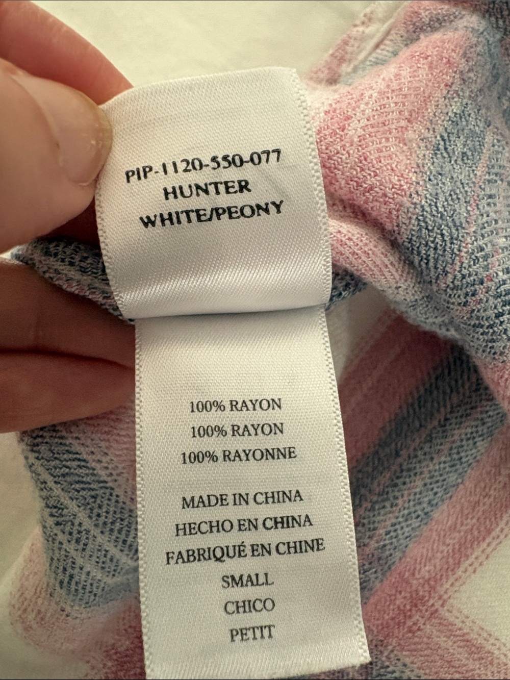 Rails Hunter plaid button-down shirt white/ pink Peony colorway Size Small - Picture 13 of 13